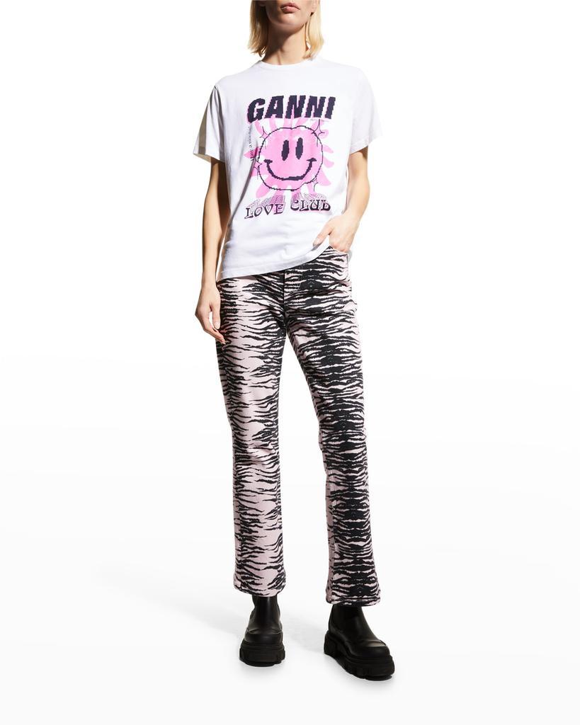 商品Ganni|Basic Cotton Jersey Graphic T-Shirt,价格¥680,第1张图片