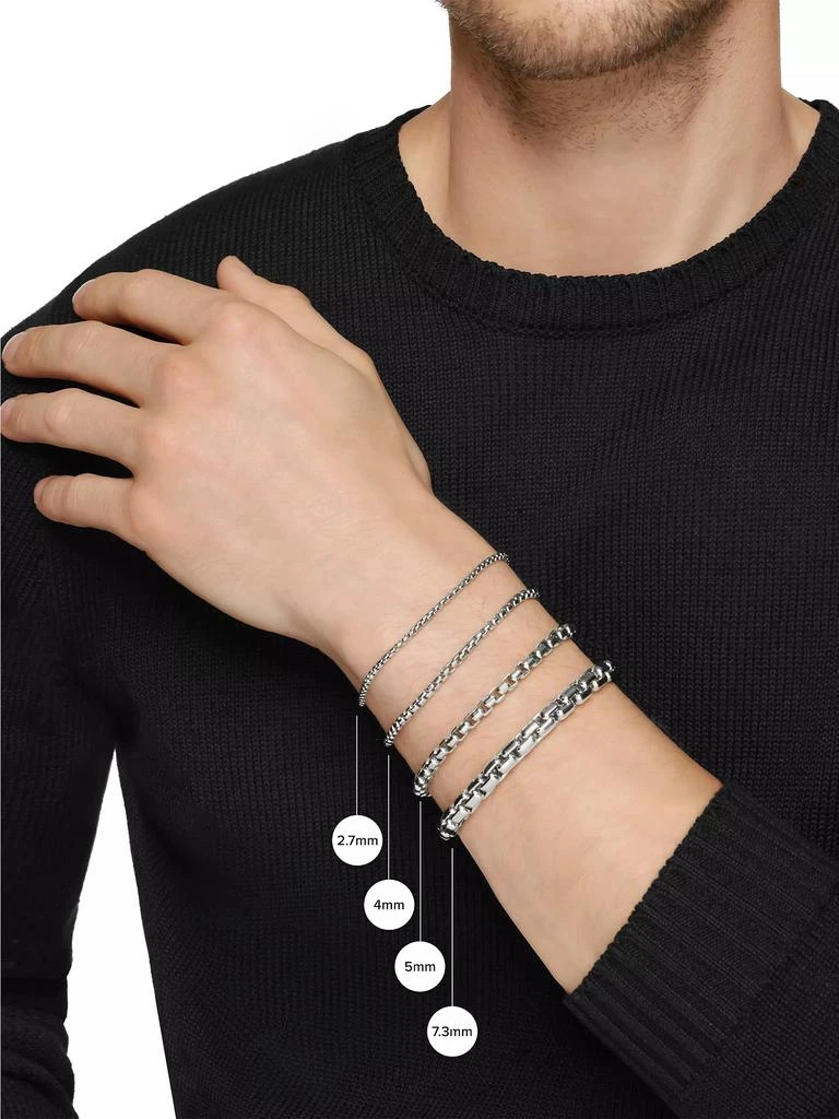 Box Chain Bracelet in Stainless Steel and Sterling Silver 商品