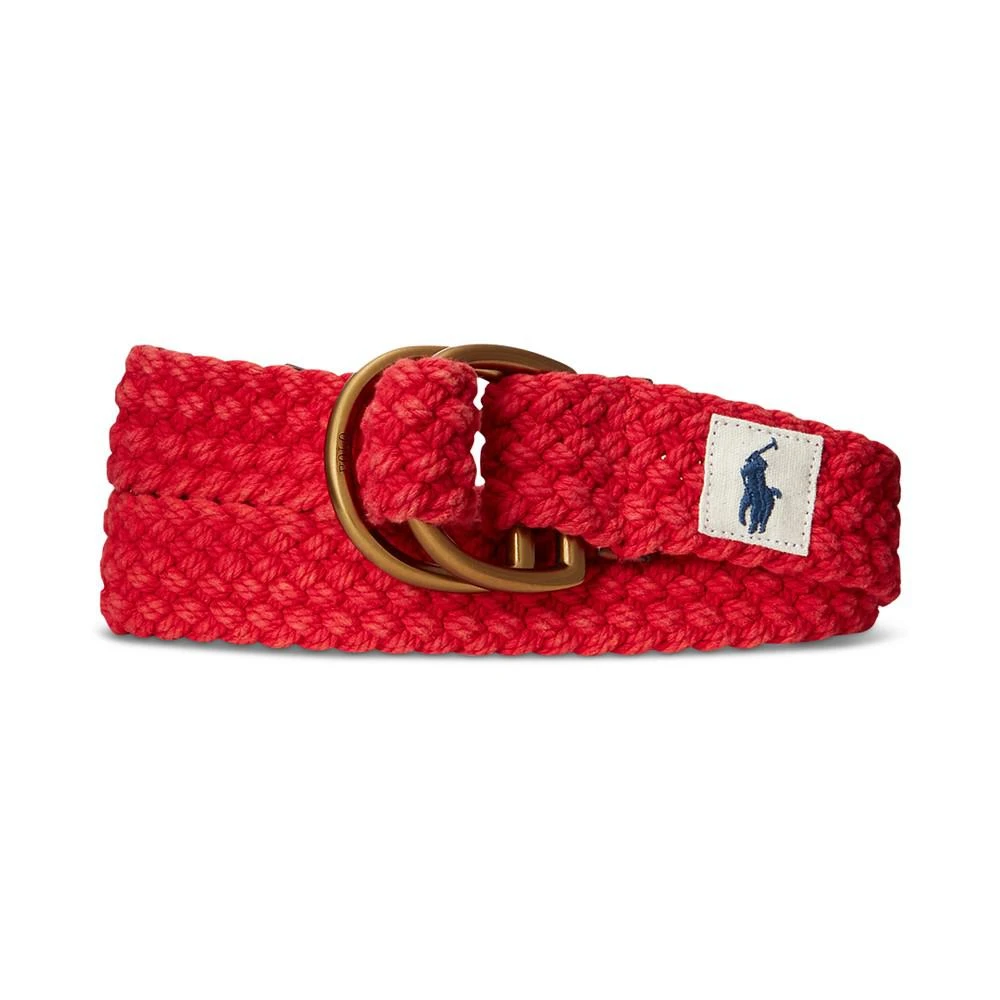 商品Ralph Lauren|Men's Leather-Trim Cotton Belt,价格¥178,第1张图片