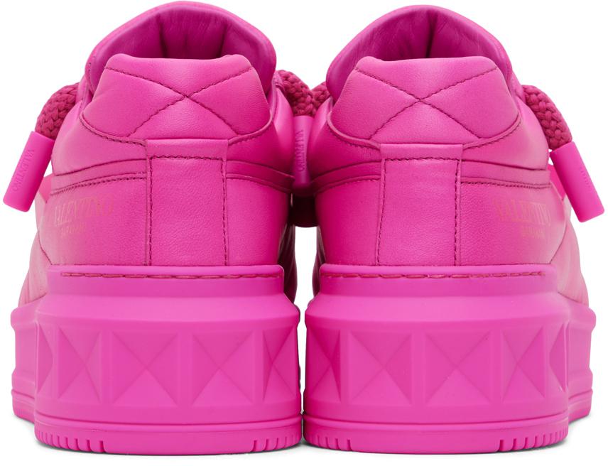 Valentino Pink One Stud XL Nappa Leather Sneakers - Casual
