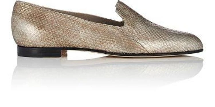 商品Manolo Blahnik|Diplas Metallic Snakeskin Loafers,价格¥2298,第1张图片