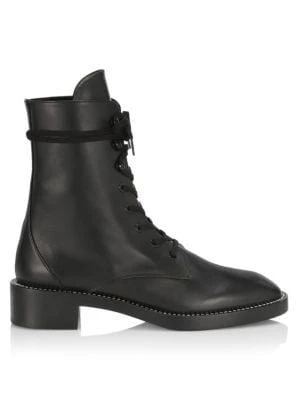 商品Stuart Weitzman|Sondra Studded Leather Combat Boots,价格¥1231,第1张图片