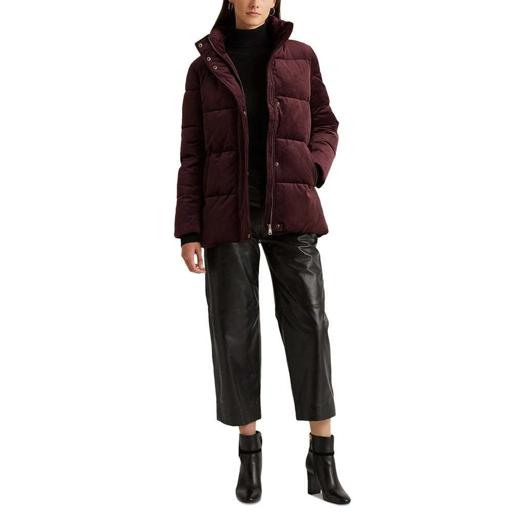 商品Ralph Lauren|Women's Velvet Hooded Puffer Coat,价格¥1874,第5张图片详细描述