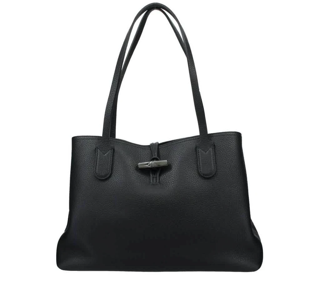 商品Longchamp|Longchamp Ladies Roseau Leather Shoulder Bag In Black,价格¥3605,第1张图片