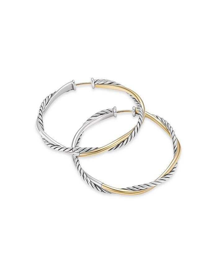 商品David Yurman|Petite Infinity Hoop Earrings in Sterling Silver with 14K Yellow Gold,价格¥7426,第2张图片详细描述