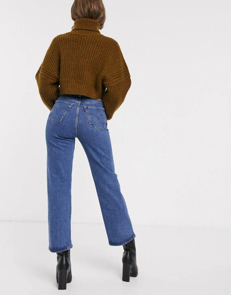 商品Levi's|Levi's Ribcage straight leg ankle grazer jeans in darkwash blue,价格¥772,第2张图片详细描述