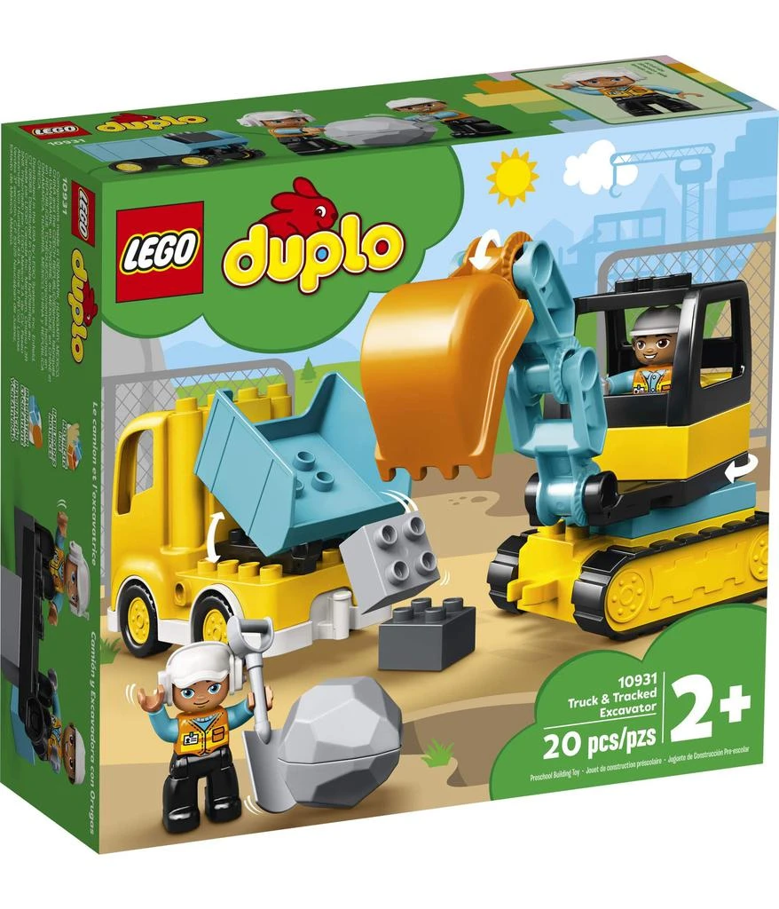 商品LEGO|LEGO DUPLO Construction Truck & Tracked Excavator 10931 Building Site Toy for Kids Aged 2 and Up; Digger Toy and Tipper Truck Building Set for Toddlers (20 Pieces),价格¥149,第2张图片详细描述
