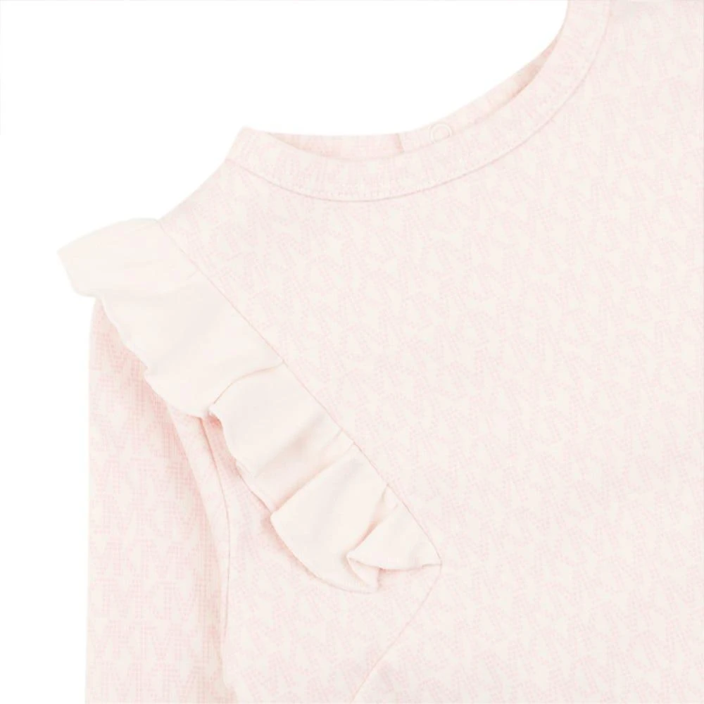 商品Michael Kors|Pale Pink Repeat Logo Pattern Romper Bib & Gift Box,价格¥319,第3张图片详细描述