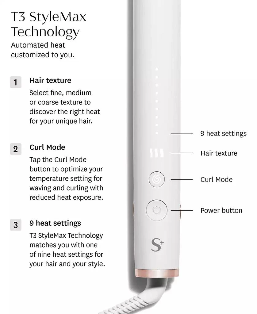 商品T3|Singlepass Stylemax Professional 1" Flat Iron with Automated Heat,价格¥1203,第4张图片详细描述