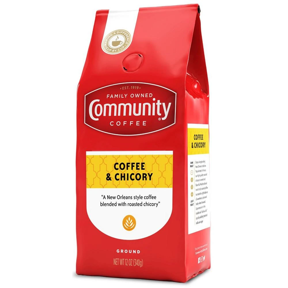 商品Community Coffee|Coffee and Chicory Medium-Dark Roast, 12 Oz - 6 Pack,价格¥463,第3张图片详细描述