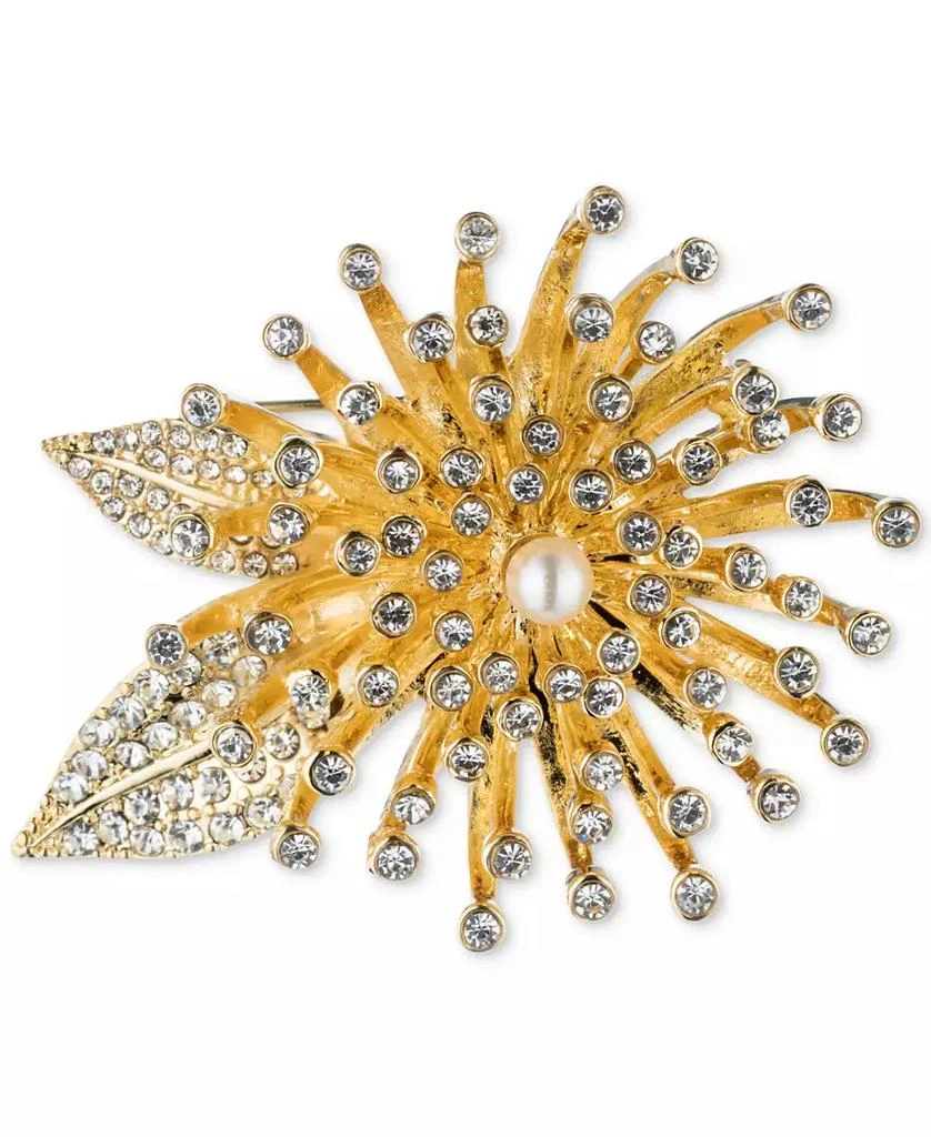 商品Anne Klein|Gold-Tone Crystal Flower Burst Pin, Created for Macy's,价格¥129,第1张图片