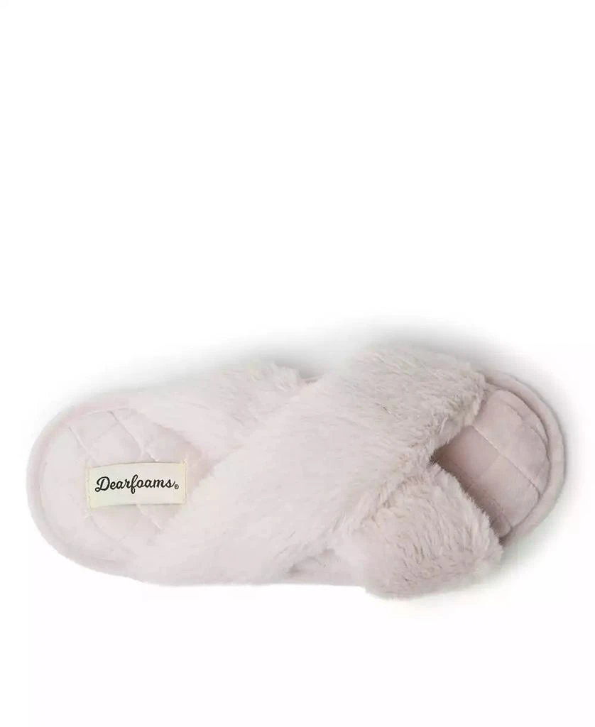 商品Dear Foams|Women's Jessica Furry Cross Band Slide Slippers,价格¥211,第5张图片详细描述