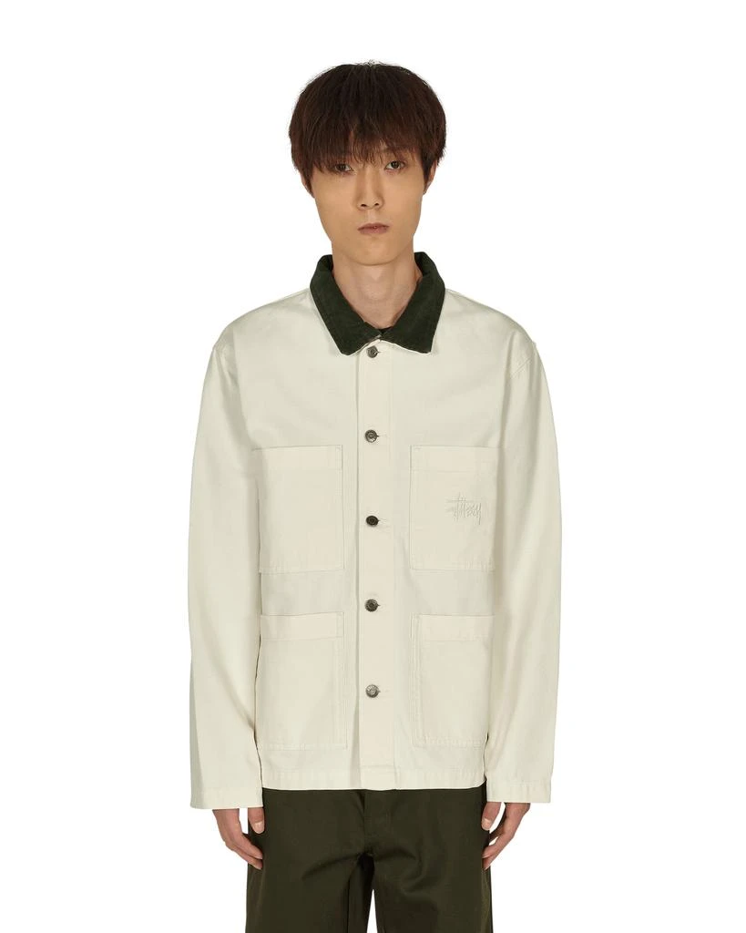 商品STUSSY|Cord Collar Canvas Chore Jacket White,价格¥839,第1张图片