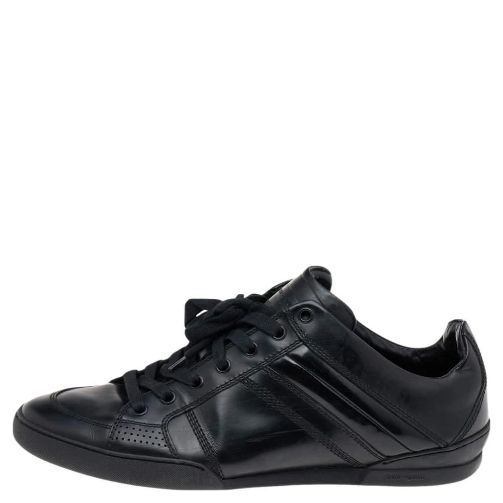 商品[二手商品] Dior|Dior Homme Black Patent and Leather Low Top Sneakers Size 39.5,价格¥2889,第2张图片详细描述