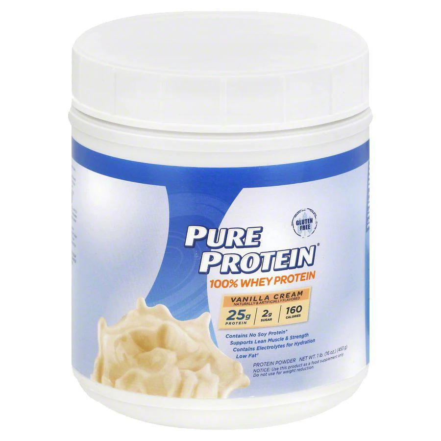 商品Pure Protein|100% Whey Protein Shake Powder Vanilla Cream,价格¥67,第1张图片