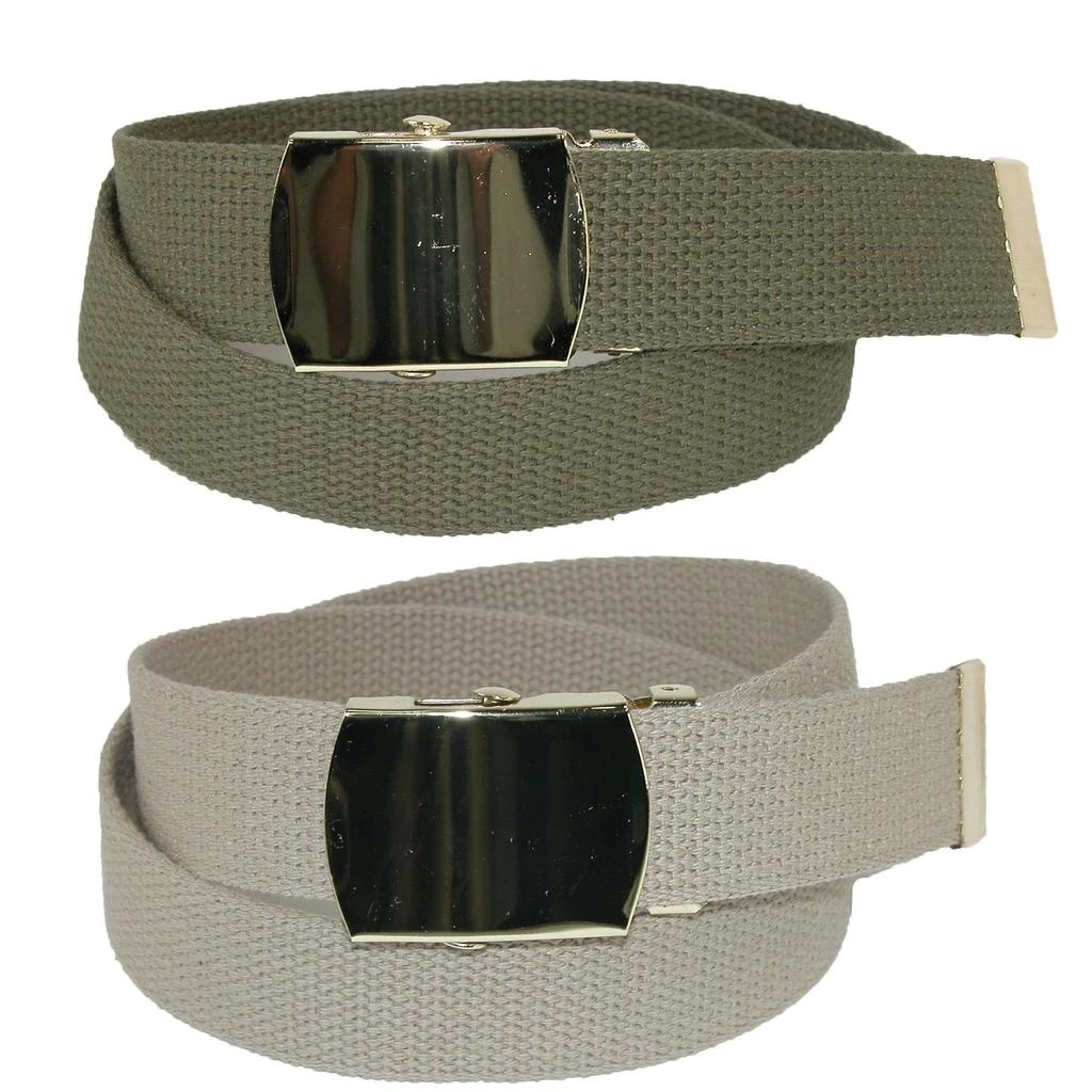 Kid's Cotton Belt with Brass Military Buckle (Pack of 2 Colors) 商品