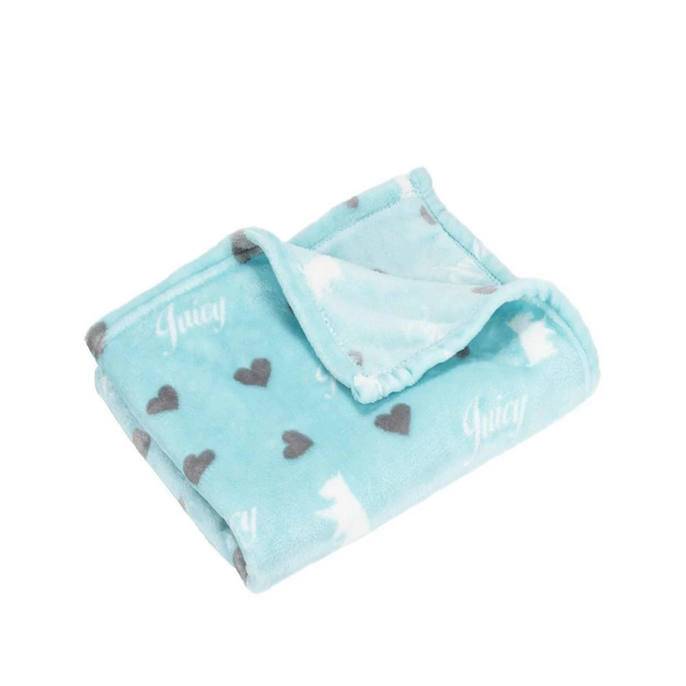 商品Juicy Couture|Plush Flannel Pet Throw Blanket, Juicy Scottie Hearts,价格¥106,第2张图片详细描述