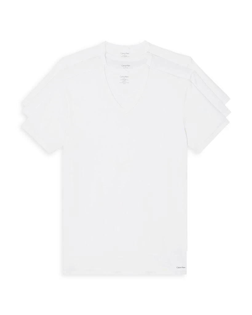 商品Calvin Klein|Cotton Stretch Moisture Wicking V Neck Tees, Pack of 3,价格¥358,第1张图片