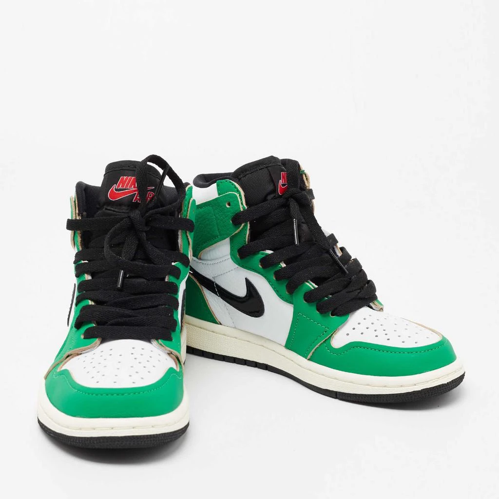 商品Jordan|Air Jordans Green/White Leather 1 Retro High Top Sneakers Size 38.5,价格¥1501,第4张图片详细描述