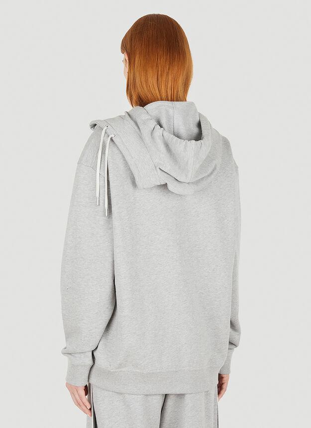 Double Neck Hooded Sweatshirt in Grey商品第4张图片规格展示