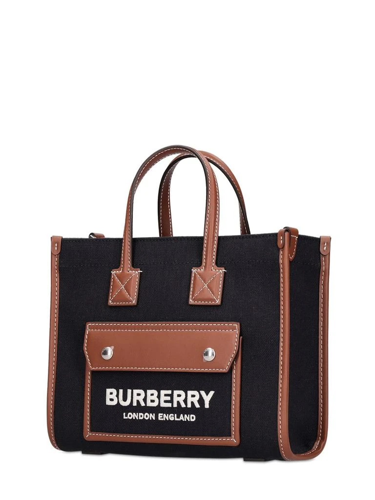 商品Burberry|Mini Freya Leather & Canvas Tote Bag,价格¥9556,第3张图片详细描述