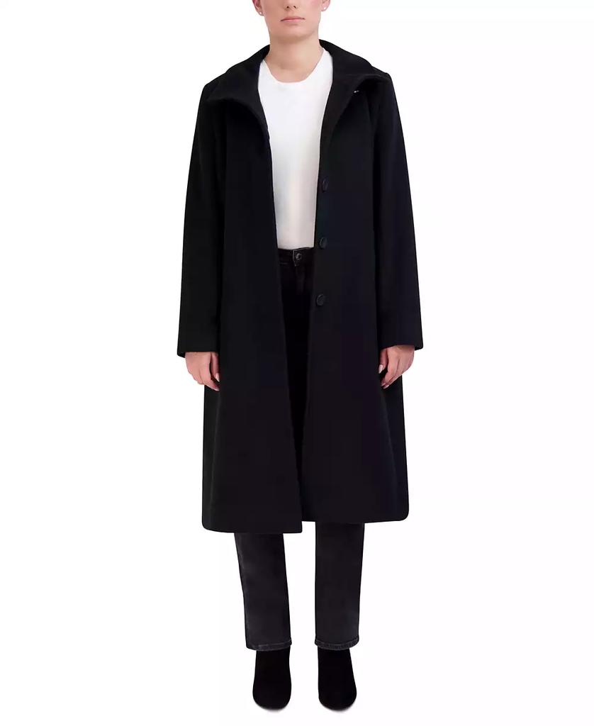 Shop Womens Stand-Collar Single-Breasted Wool Blend Coat on Sale