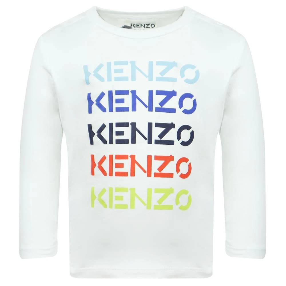 商品Kenzo|White Multicoloured Logo Baby T Shirt,价格¥195,第1张图片