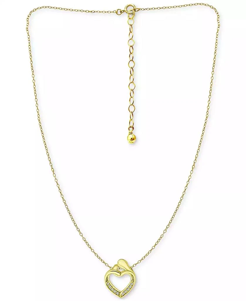 商品Giani Bernini|Cubic Zirconia "Mother & Child" Heart Pendant Necklace in 18k Gold-Plated Sterling Silver and Sterling Silver, 16" + 2" extender, Created for Macy's,价格¥236,第4张图片详细描述
