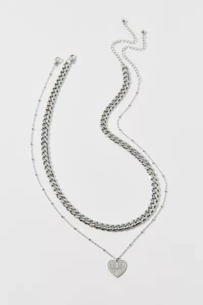 商品Urban Outfitters|Waterproof Celestial Heart Layering Necklace Set,价格¥76,第2张图片详细描述