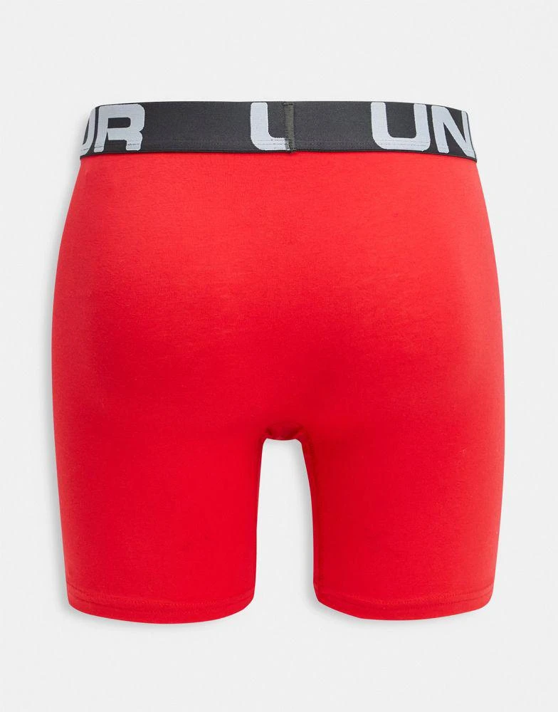 商品Under Armour|Under Armour Charged cotton 6 inch boxer 3 pack in blue, grey and red,价格¥316,第2张图片详细描述