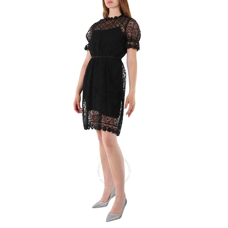 商品Burberry|Ladies Black Floral Embroidered Tulle Lace Dress,价格¥6493,第3张图片详细描述