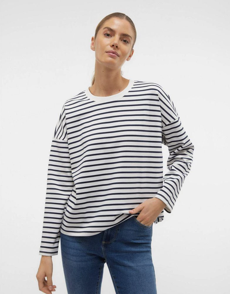商品VERO MODA|Vero Moda raglan jersey top with long sleeves in navy stripe,价格¥227,第1张图片
