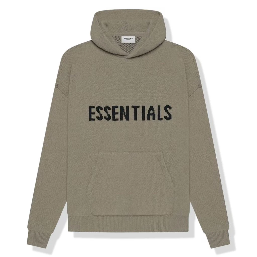 商品Essentials|Fear Of God Essentials Taupe Knit Hoodie,价格¥4574,第1张图片