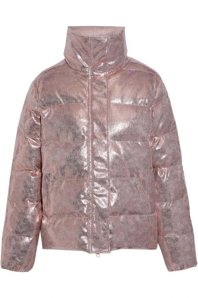 商品Unreal Fur|Quilted metallic faux textured-leather jacket,价格¥1658,第1张图片