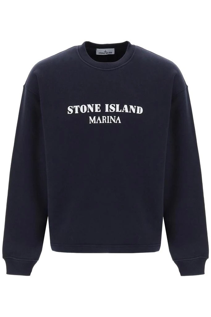 商品Stone Island|Lettering print oversized sweatshirt,价格¥1151,第1张图片