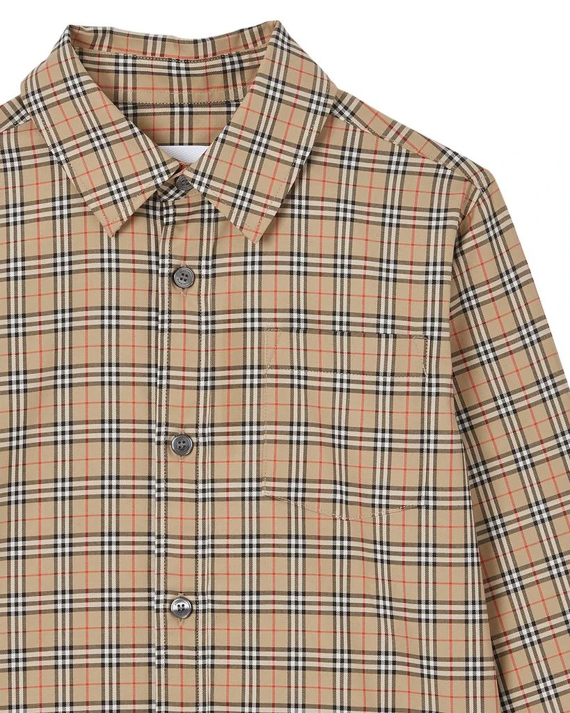 商品Burberry|Boy's Owen Micro Vintage Check Button-Down Shirt, Size 3-14,价格¥864,第4张图片详细描述