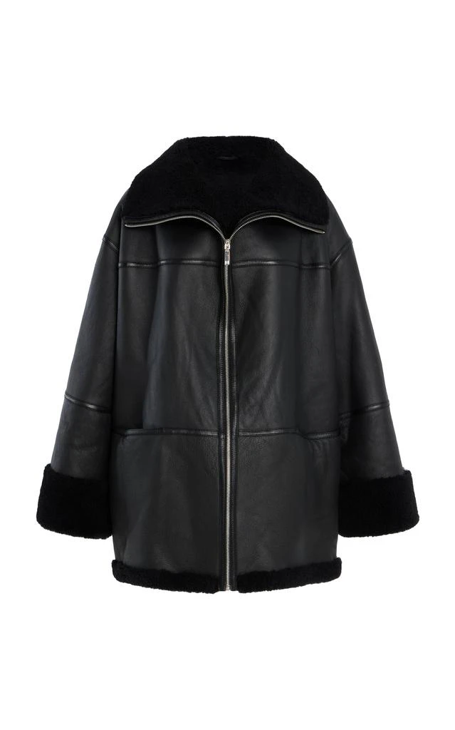 商品Totême|Toteme - Menfi Oversized Shearling Coat - Black - XS/S - Moda Operandi,价格¥17176,第1张图片