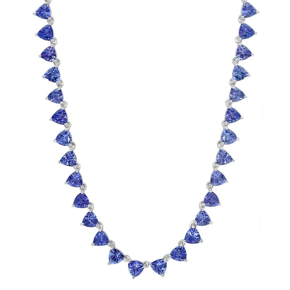商品Effy|EFFY® Tanzanite Trillion 18" Collar Necklace (19-3/4 ct. t.w.) in Sterling Silver,价格¥28117,第4张图片详细描述