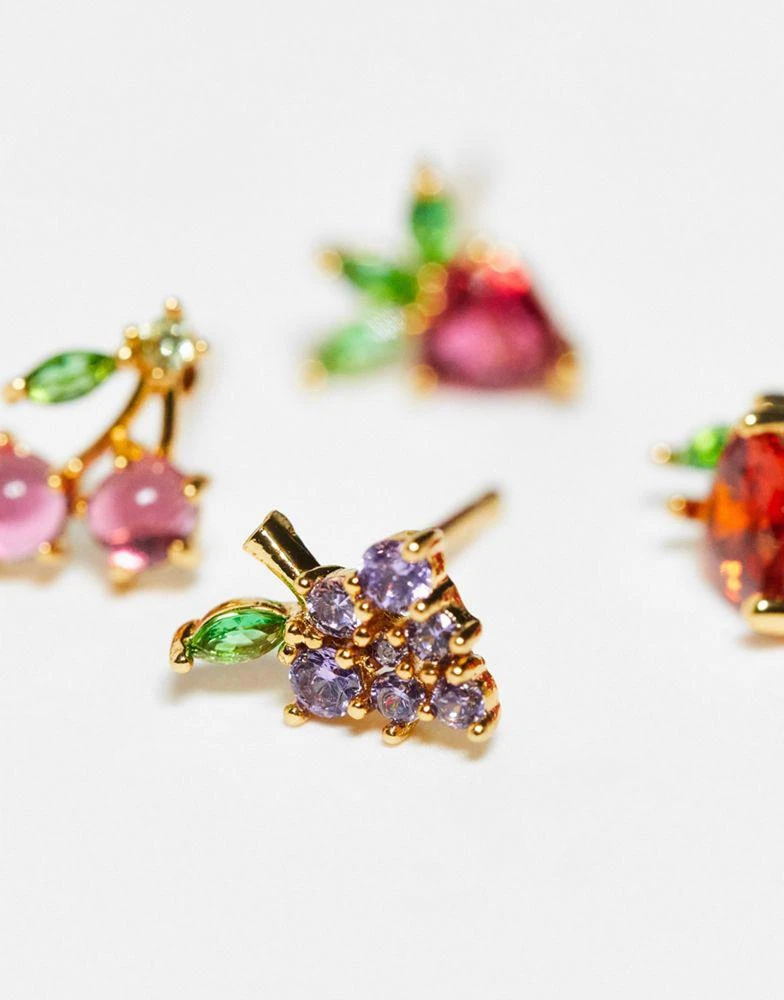 商品Girls Crew|Girls Crew 18k gold plated fruit basket stud set,价格¥509,第2张图片详细描述