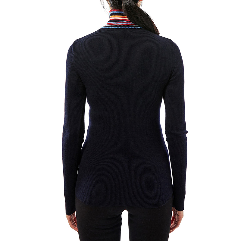 TORY BURCH 女士深蓝色羊毛针织高领毛衣 51816-405商品第2张图片规格展示
