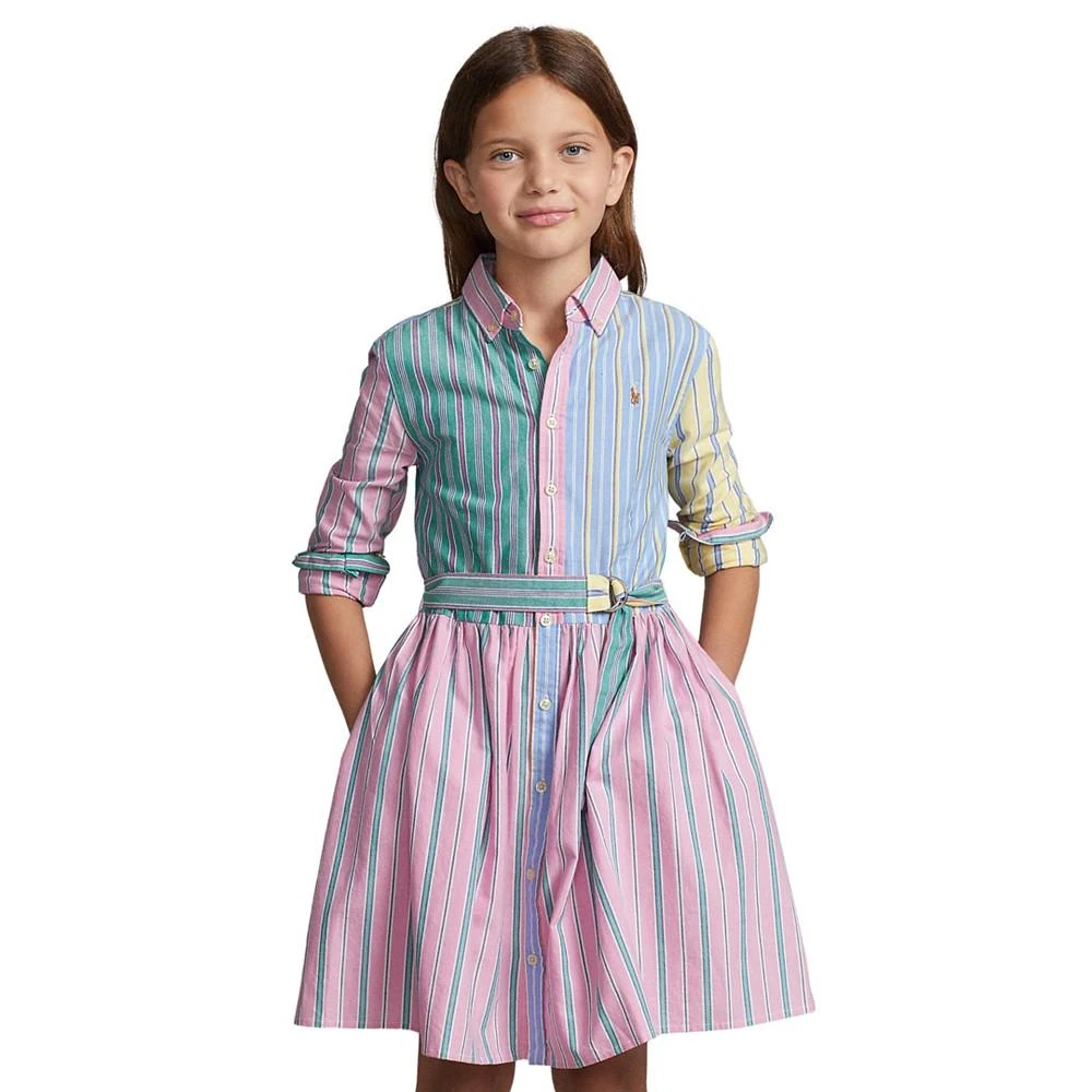 商品Ralph Lauren|Big Girls Belted Cotton Oxford Fun Shirtdress,价格¥211,第3张图片详细描述