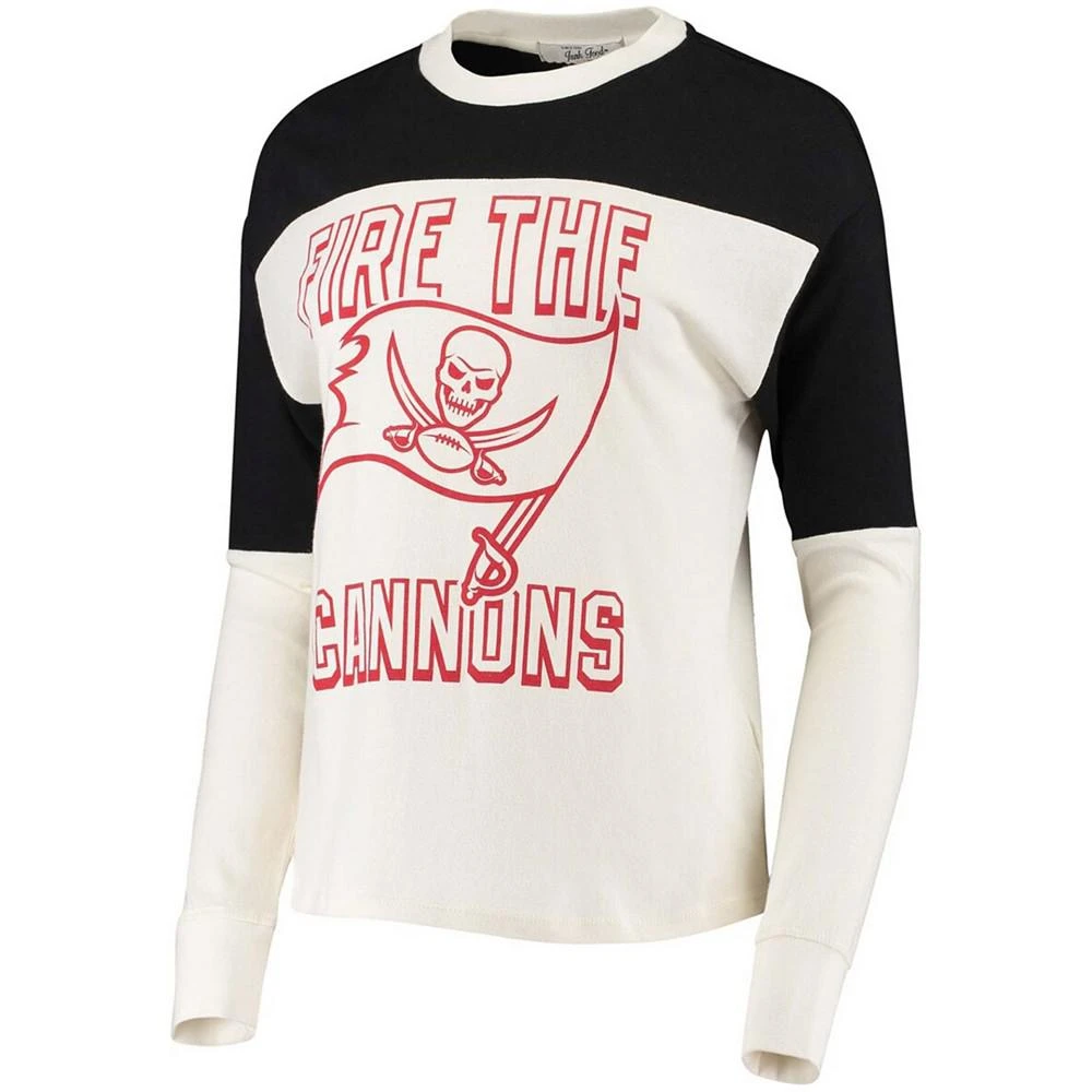 商品Junk Food|Women's Cream Tampa Bay Buccaneers Fire The Cannons Comeback Long Sleeve T-shirt,价格¥250,第2张图片详细描述