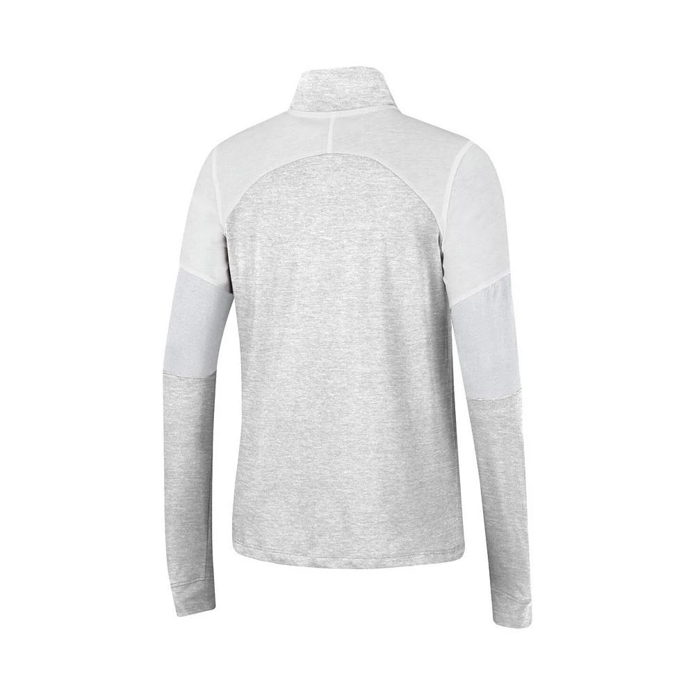 商品Under Armour|Women's Heathered Gray Wisconsin Badgers Sleeve Hit Raglan Quarter-Zip Jacket,价格¥445,第2张图片详细描述