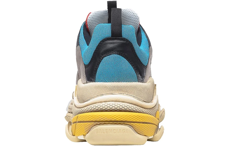 商品[国内直发] Balenciaga|巴黎世家 Triple S 潮流百搭 户外厚底 低帮 老爹鞋 男款 蓝灰红黑 做旧版,价格¥8007,第5张图片详细描述