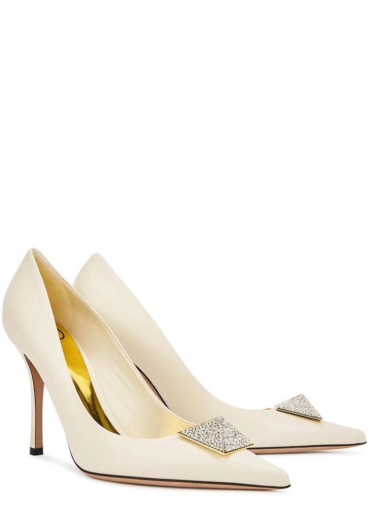 商品Valentino|One Stud 100 cream leather pumps,价格¥5818,第2张图片详细描述