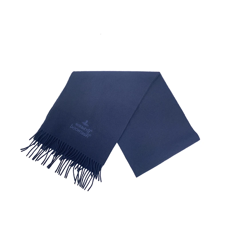 商品Vivienne Westwood|VIVIENNE WESTWOOD/西太后 女士蓝色羊毛Logo图案围巾,价格¥596,第1张图片
