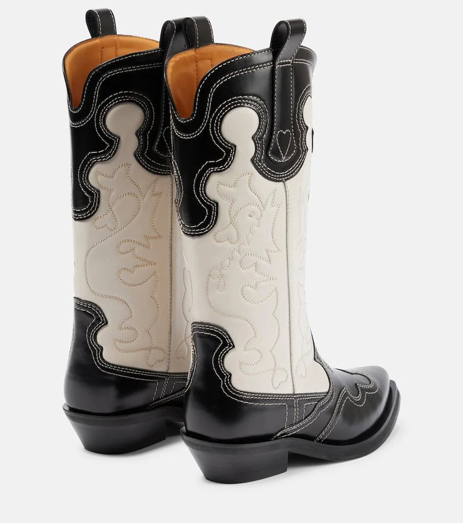 商品Ganni|Leather cowboy boots,价格¥4689,第3张图片详细描述