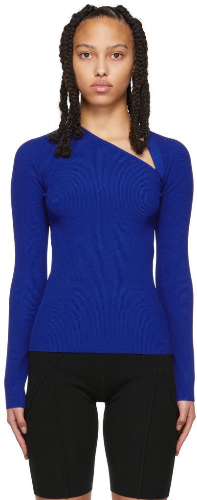 Blue Raglan Long Sleeve T-Shirt商品第1张图片规格展示