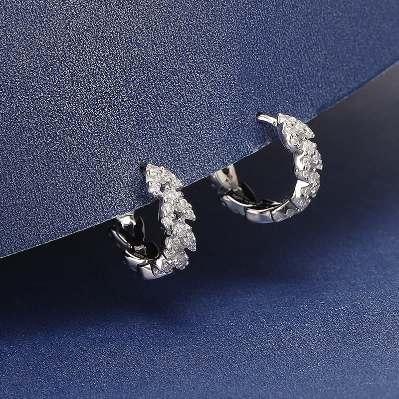 APM Monaco银镶晶钻几何设计感环形耳环耳扣女 送女友礼物AE11675OX商品第1张图片规格展示
