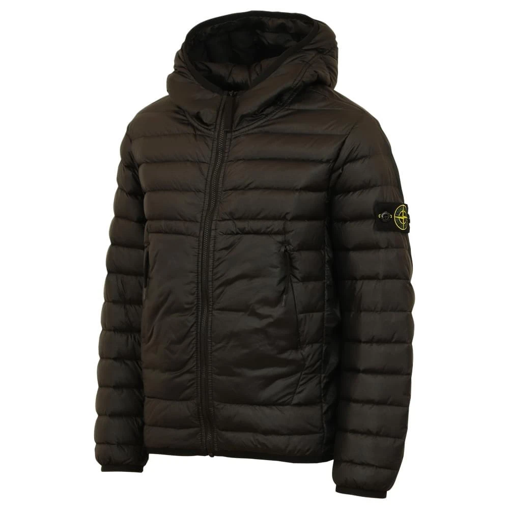 商品Stone Island Junior|Black Real Down Jacket,价格¥2315,第3张图片详细描述